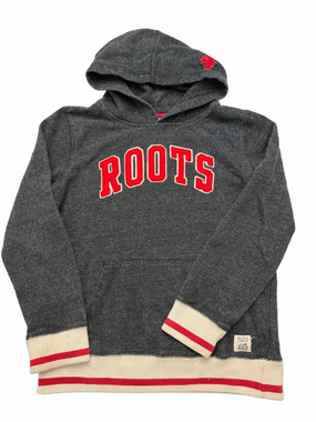 Roots Cabin Charcoal Hoodie with Red Appliqué Size XXL 13-14 Years Loungewear
